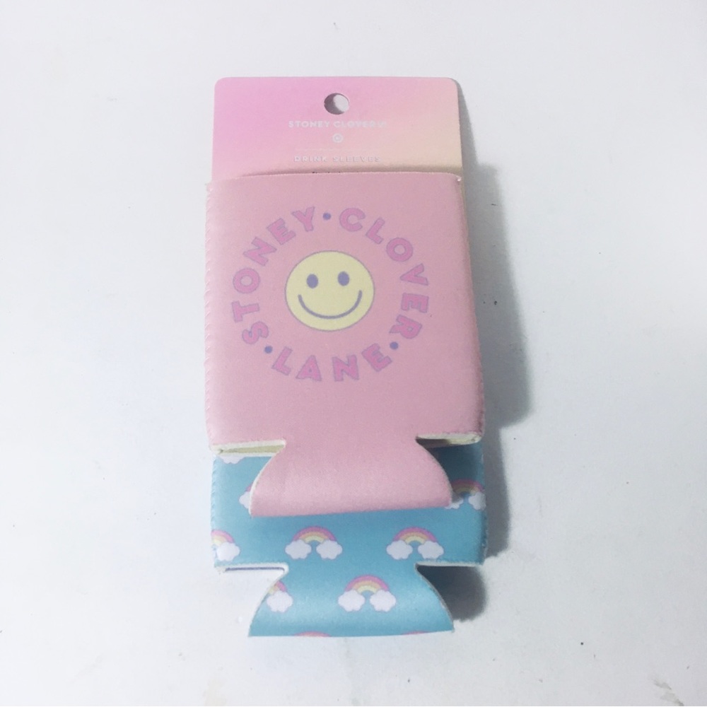 Stoney Clover Lane Standard Can Drink Sleeves Coozies Logo + Rainbow And Clouds
